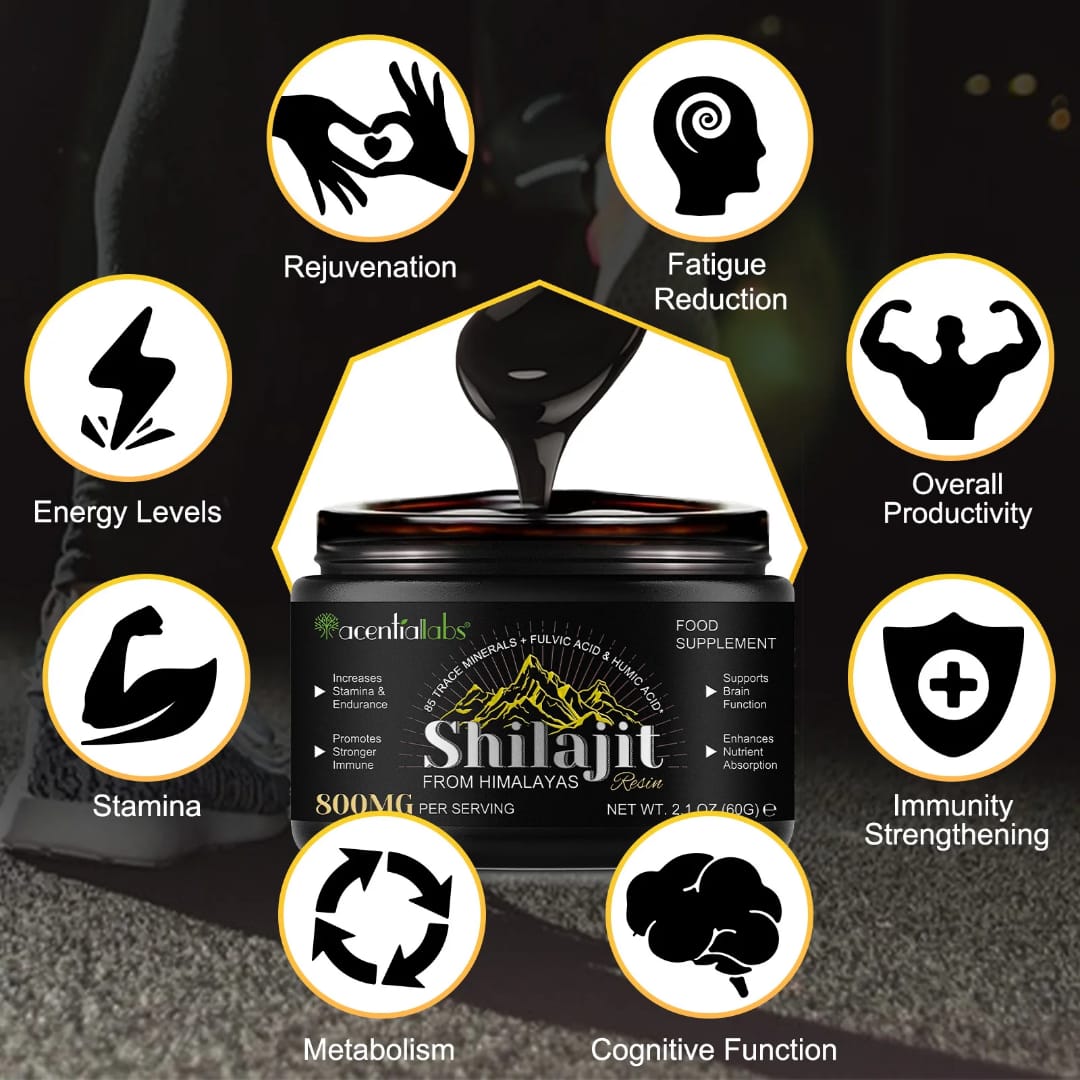 Acential labs Pure Himalayan Shilajit Resin Concentrated Dose Bulk Pack