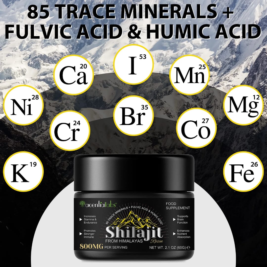 Acential labs Pure Himalayan Shilajit Resin Concentrated Dose Bulk Pack