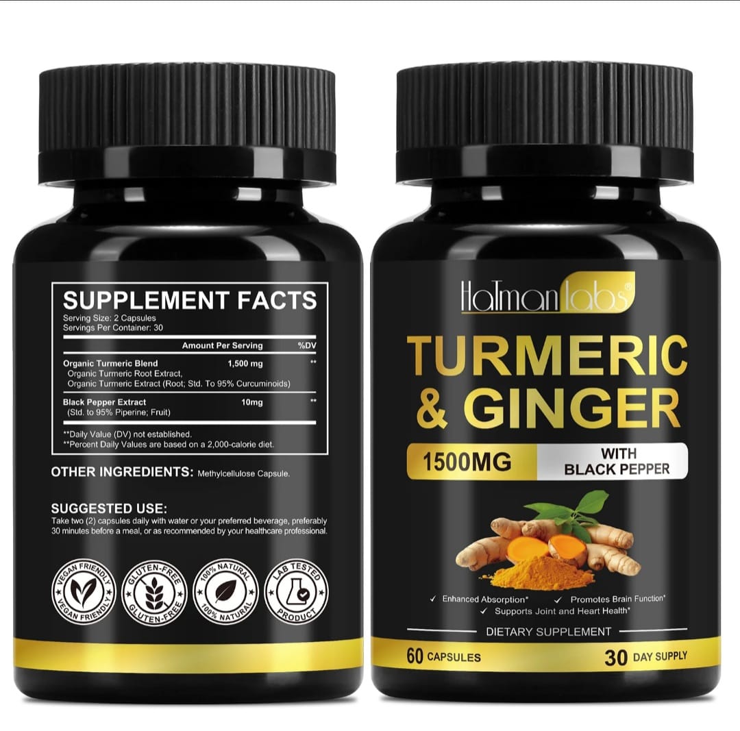 Halman Labs Turmeric Ginger Black Pepper For Immunity Cold and Flu 30 day supply