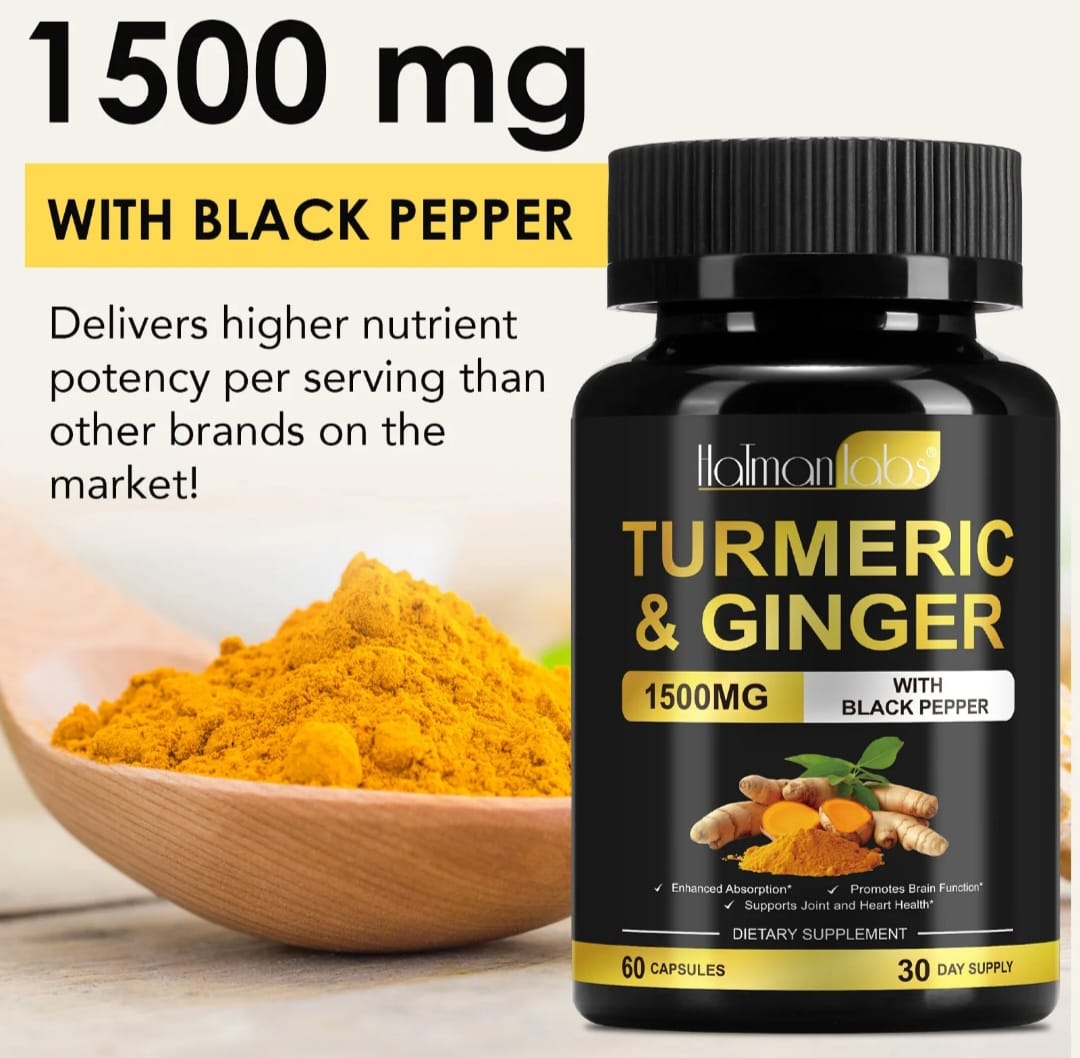 Halman Labs Turmeric Ginger Black Pepper For Immunity Cold and Flu 30 day supply