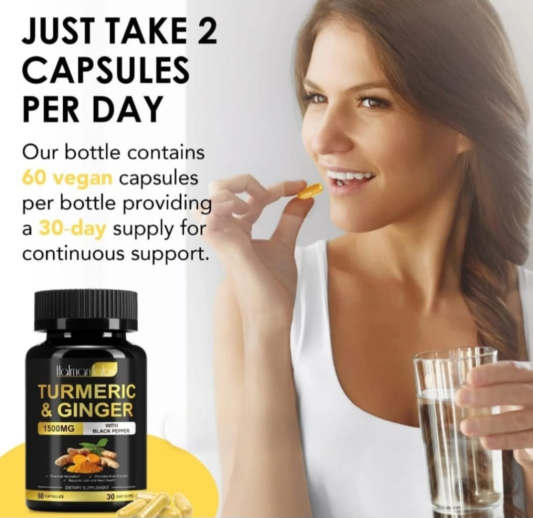 Halman Labs Turmeric Ginger Black Pepper For Immunity Cold and Flu 30 day supply
