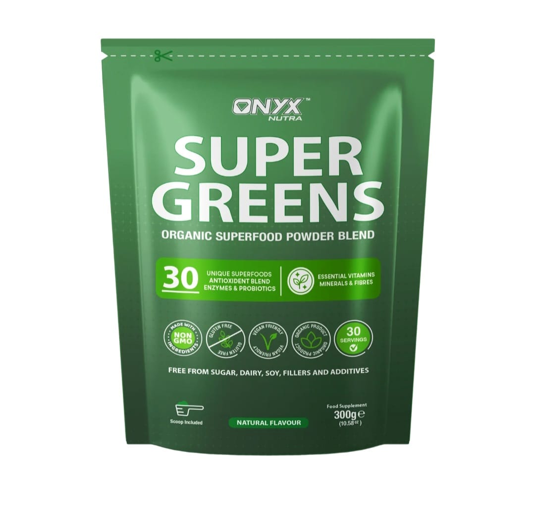 Onyx Super Greens Powder 300g Organic Superfood Antioxidant Blend With Chlorella