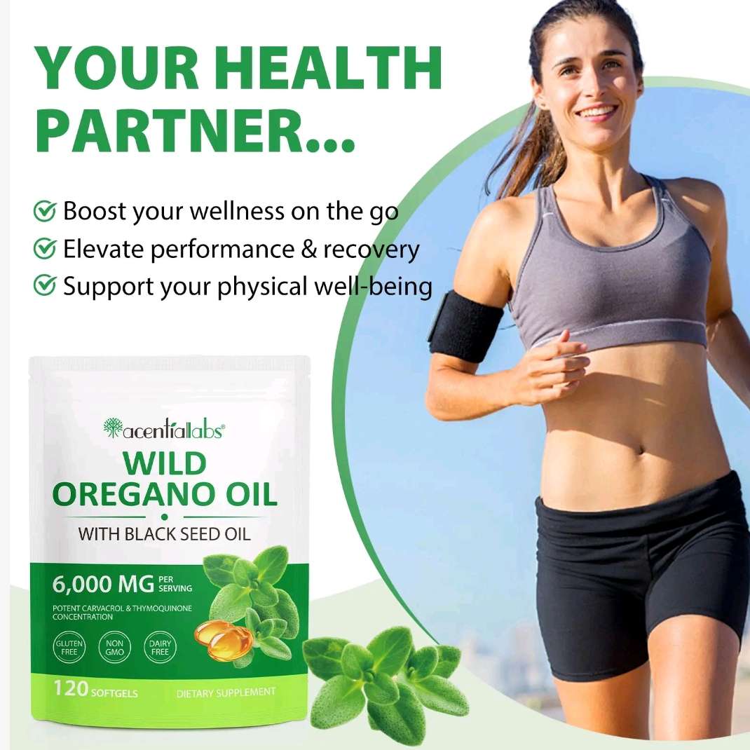 Acential Labs Wild Oregano Oil With Blackseed Oil 6000mg 2 Month supply