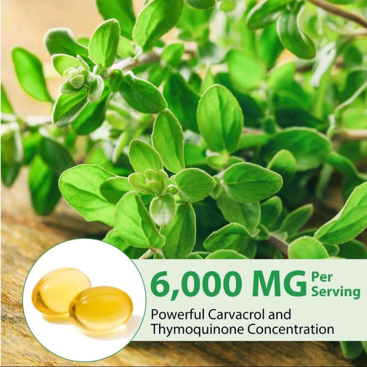 Acential Labs Wild Oregano Oil With Blackseed Oil 6000mg 2 Month supply