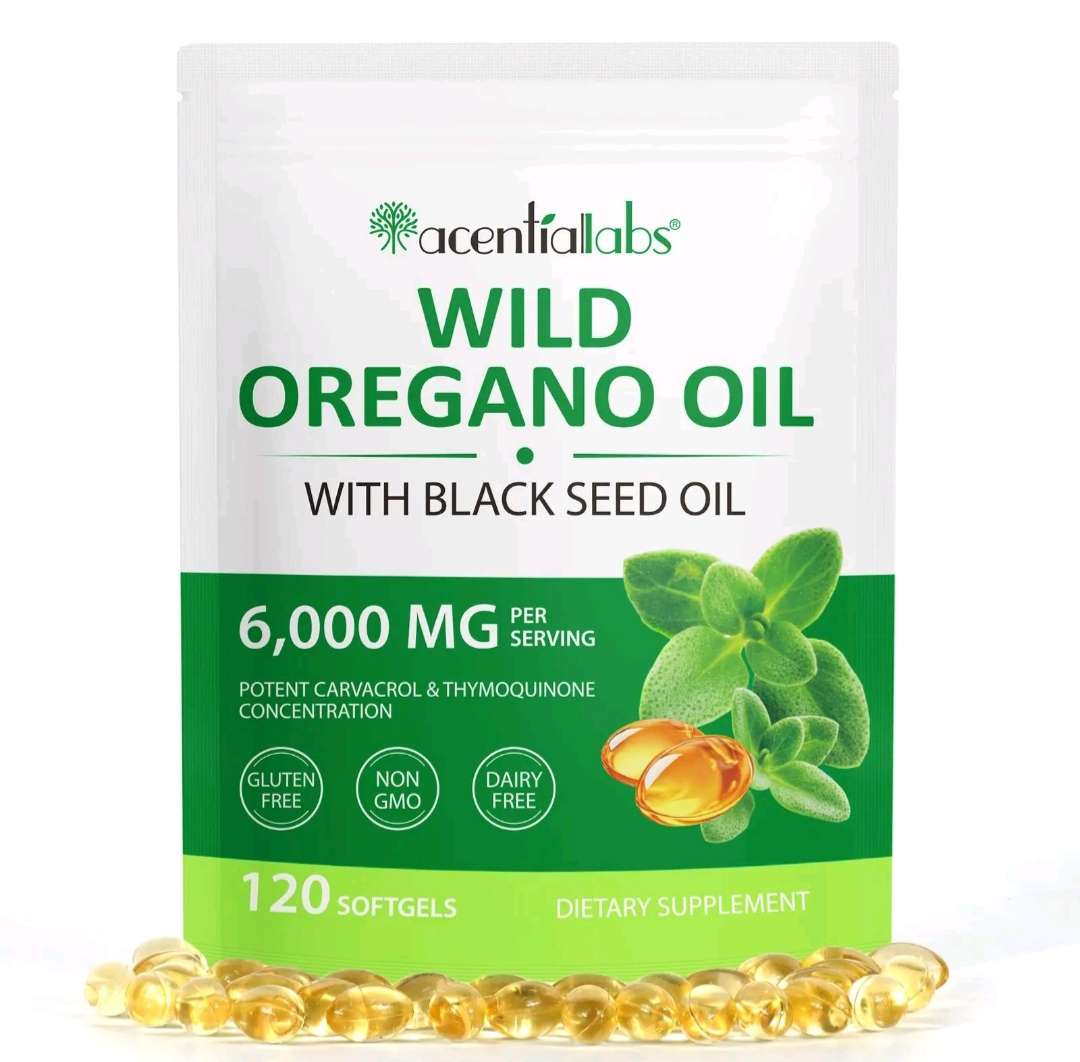 Acential Labs Wild Oregano Oil With Blackseed Oil 6000mg 2 Month supply