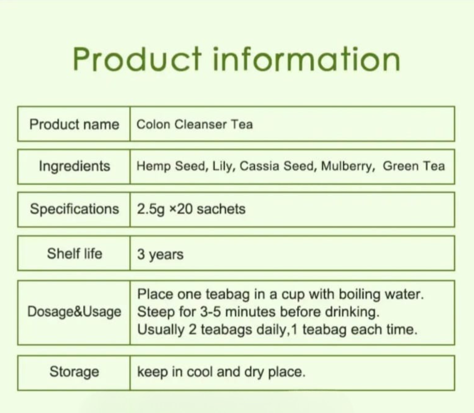 Winstown Original Slim Tea Healthy Colon Cleanser Detox and Weight Loss