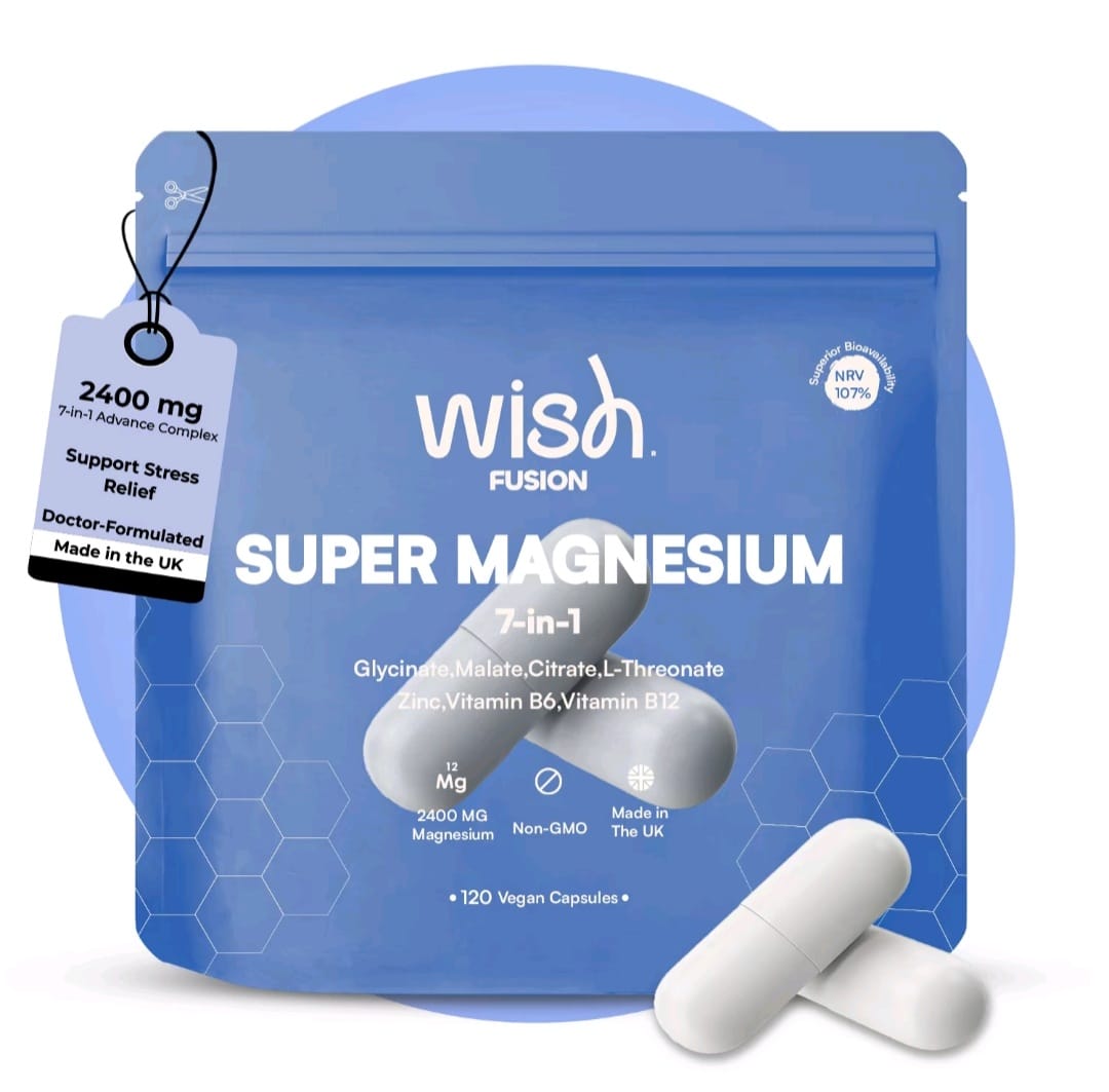 Wish 7 in 1 Super Magnesium Glycinate Complex 1 year+ Supply Bundle