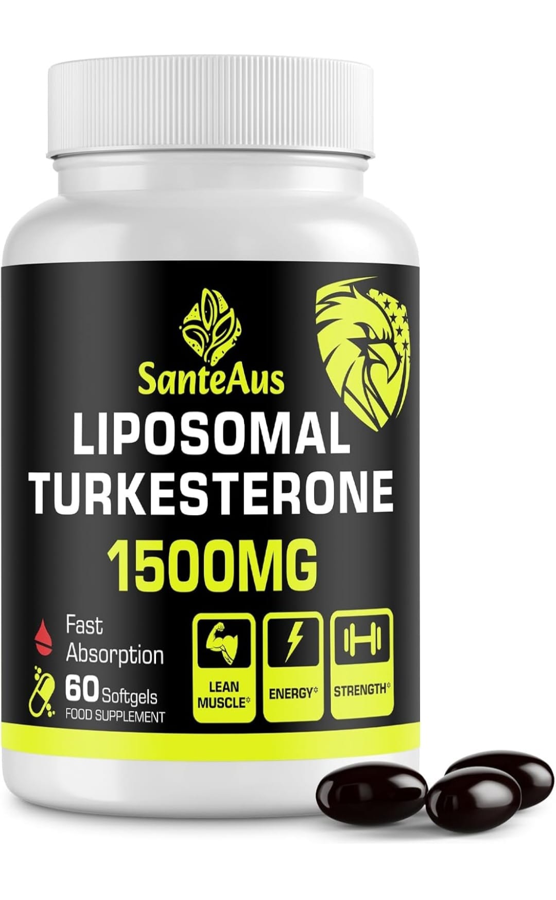 SanteAus Liposomal Turkesterone 100% Plant Based Vegan Capsules 1 Month Supply