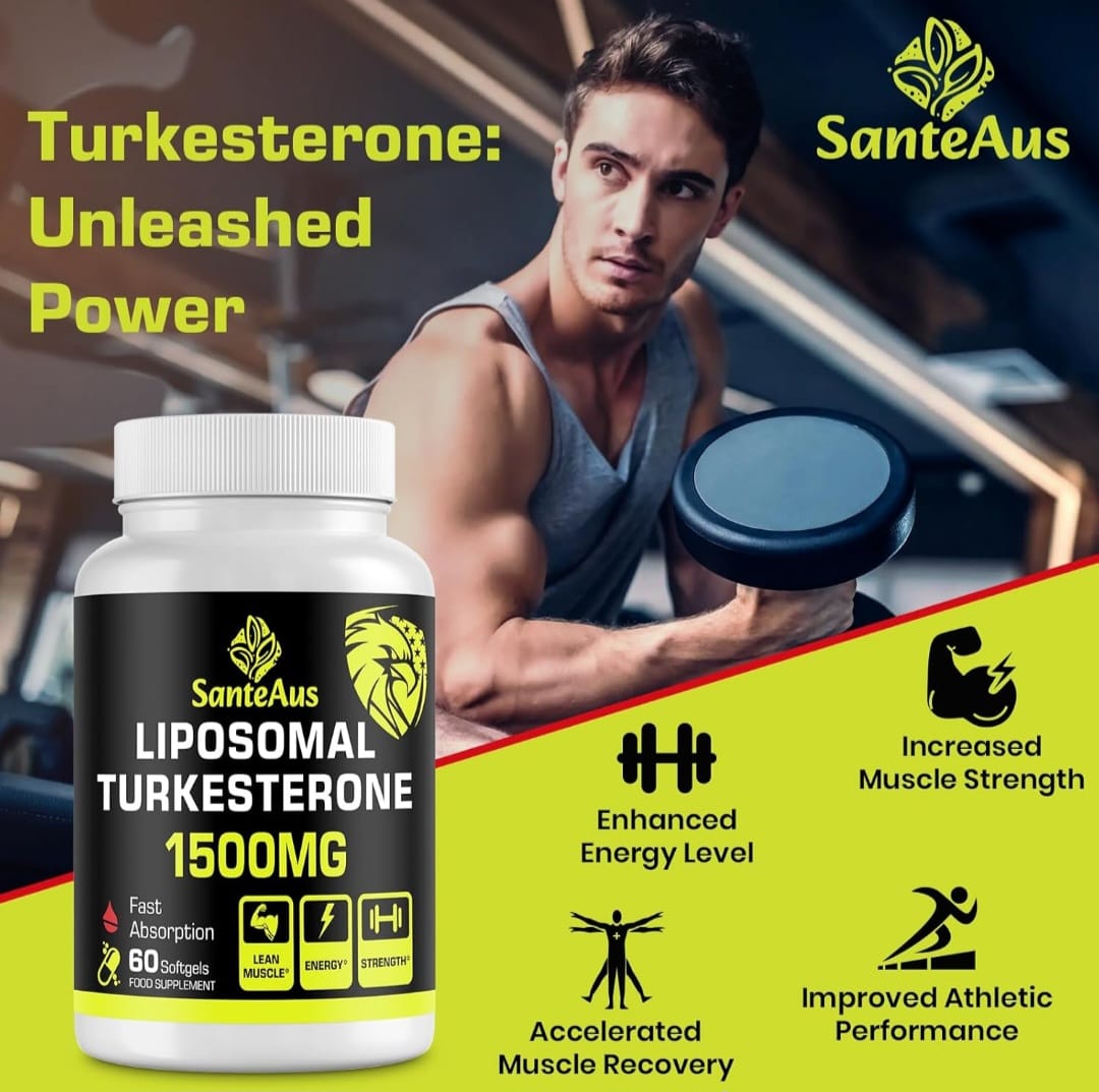 SanteAus Liposomal Turkesterone 100% Plant Based Vegan Capsules 1 Month Supply