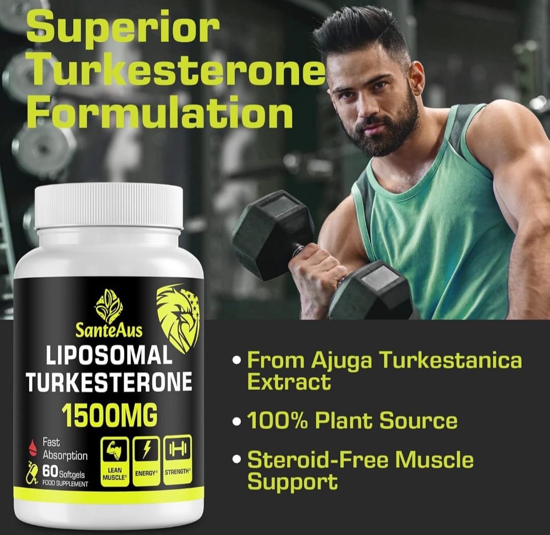 SanteAus Liposomal Turkesterone 100% Plant Based Vegan Capsules 1 Month Supply