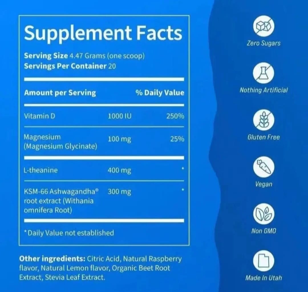 SALE Super Calm Magnesium Powder With Vitamin D Drink Stress Relief Sleep and Focus