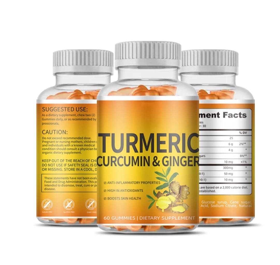 Turmeric Curcumin and Ginger Immunity Gummies For Cold and Flu 30 day supply
