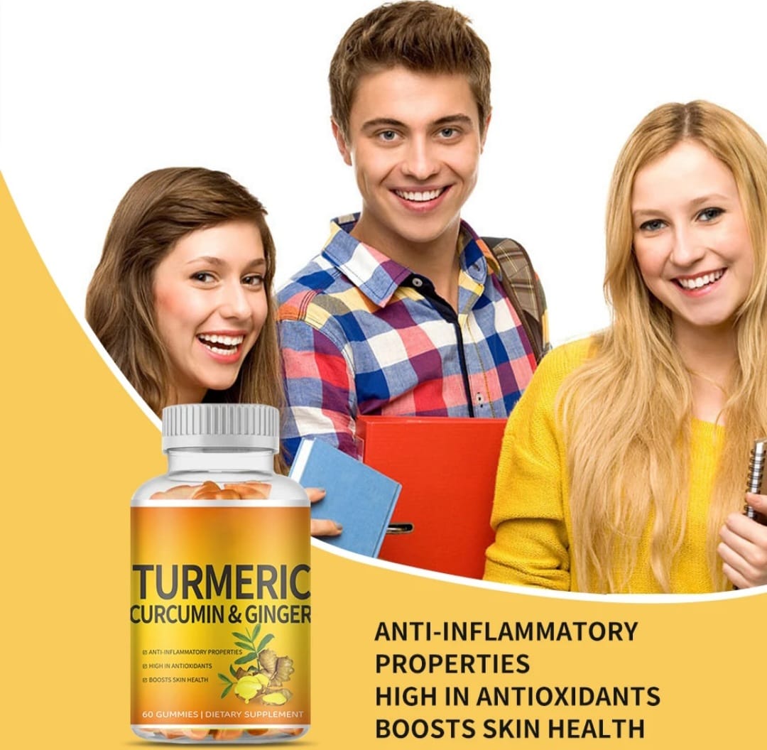 Turmeric Curcumin and Ginger Immunity Gummies For Cold and Flu 30 day supply