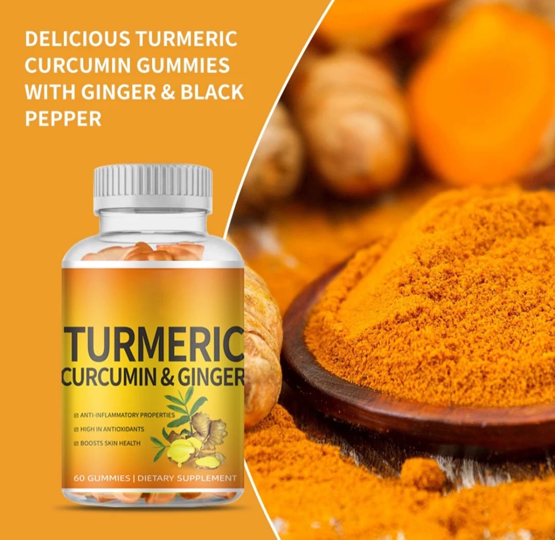 Turmeric Curcumin and Ginger Immunity Gummies For Cold and Flu 30 day supply