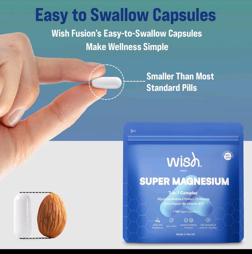 Wish 7 in 1 Super Magnesium Glycinate Complex 1 year+ Supply Bundle