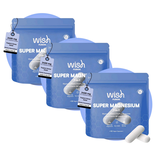 Wish 7 in 1 Super Magnesium Glycinate Complex 1 year+ Supply Bundle